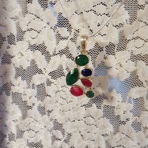 Sterling Silver Necklace Gemstone Pendant